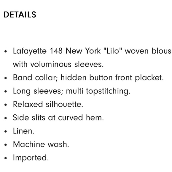 Lafayette 148 Lilo Button Down Linen Blouse in Mink Grey Melange.  Size M.  EUC. - Picture 16 of 16